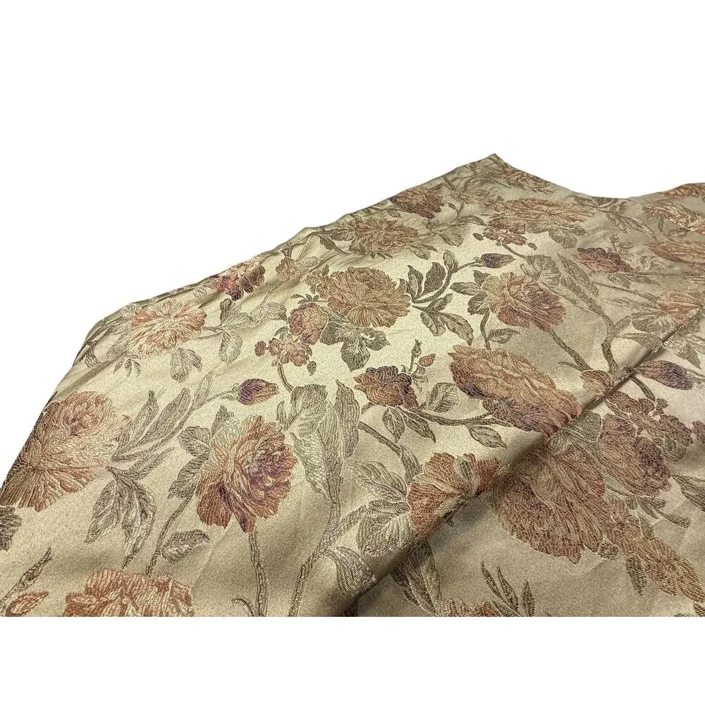 Single Croscill Olimpia Curtain Drape 1 Panel Gold Satin Embroidered Floral 86